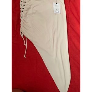 Light beige High/low skirt